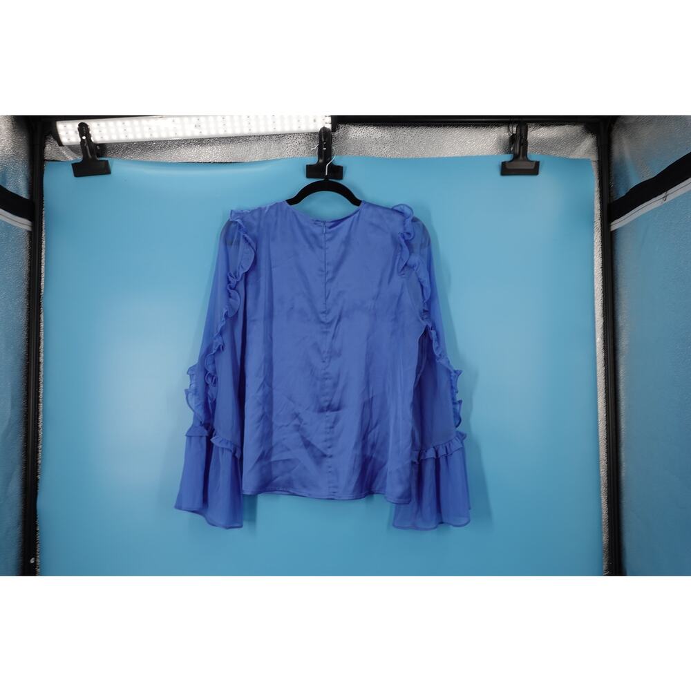 French Connection Blue Ruffle Top Size M - Picture 5 of 8